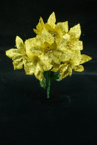 Gold Metallic Poinsettia Bush x 7 (lot of 1 bush) SALE ITEM